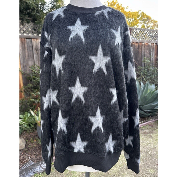 Zara man Printed fur sweatshirt SWEATER Star print size Large - Picture 3 of 10